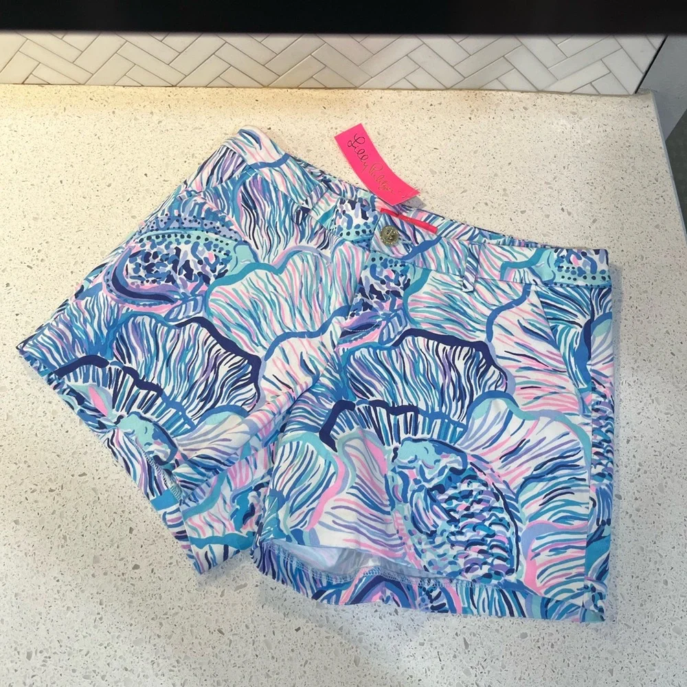 Lilly Pulitzer Callahan Stretch Shorts Fishful Thinking Size 8 NWT - Picture 2 of 13